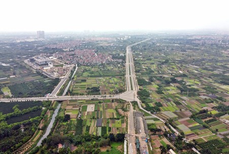 Toàn cảnh đường Tây Thăng Long đang mở theo quy hoạch ở Hà Nội