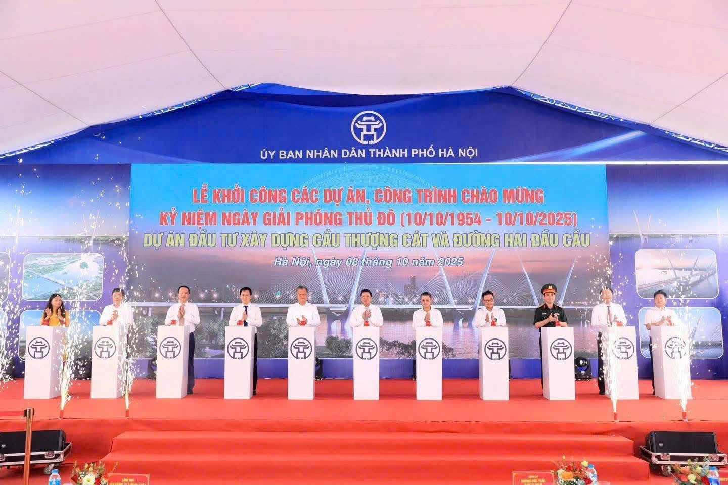 CHÍNH THỨC KHỞI CÔNG CÔNG TRÌNH ĐẶC BIỆT BẮC QUA SỒNG HỒNG: VỐN ĐẦU TƯ HƠN 7000 TỶ